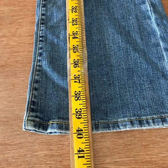 Levi's 519 Flare Jeans Women 11M Blue Mid Rise Medium Wash Stretch Skater Grunge - Picture 6 of 12